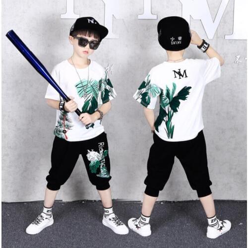 Baby Boy Clothing Sets Shirt + Shorts 2020 Summer Childrens Clothes Boys Fashion Sports Clothing Suit Hiphop 5 6 8 10 12 years