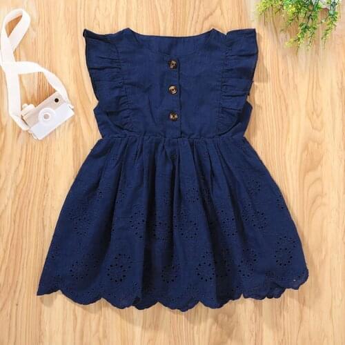 Summer Baby Girls Dress Original Cotton Knee-Length Sleeveless Ruffles Skirts Kids A-line Dresses Princess Girl Clothes 6-36m