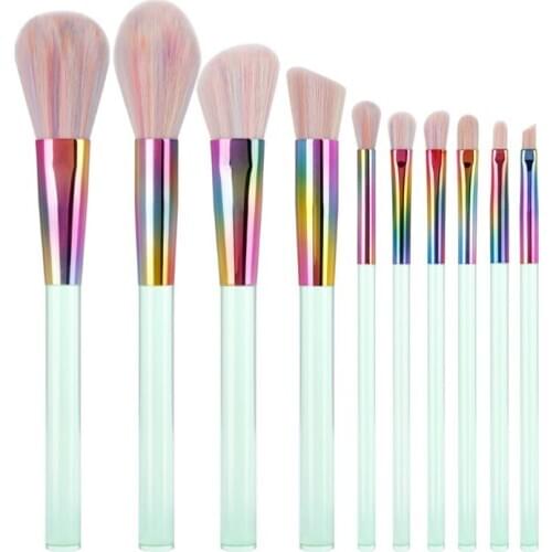 Summer Series 10Pcs Makeup Refreshing Full Set of Tools Foundation Eye Shadow Brush