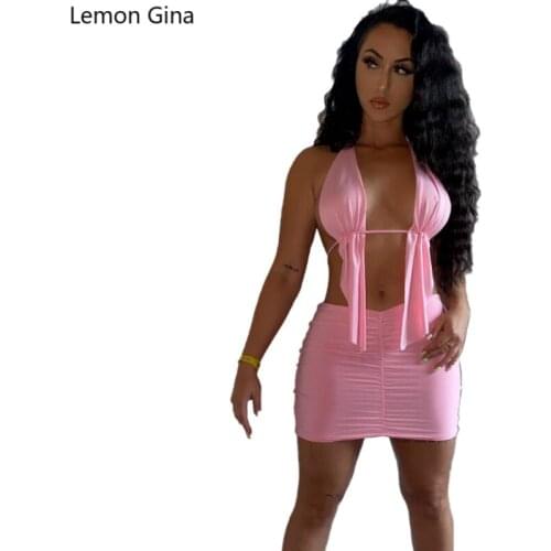 Lemon Gina Sexy Beach Club Sexy Casual Band Two Sets