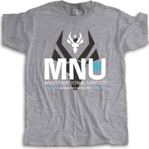 Cotton Tshirt mens summer Tops MNU 1, multi-national united T-shirt based on the 2009 film District 9 Casual pride t shirt
