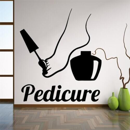 Manicure Pedicure Wall Decals Nail Salon Pedicure Window Wall Sticker Beauty Salon Spa Wall Decor Vinyl Wallpaper Decals C531