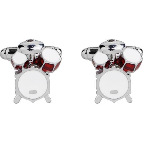 New Classic Style Cufflinks Novelty Red Musical Instrument Cufflinks 3D Drum Design Gift For Men Wedding Jewelry