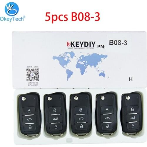 OkeyTech 5pcs/lot KEYDIY Original KD B08-3 3 Button B series Universial Remote For KD900/KD-X2/ URG200/KD MINI B Series Remote