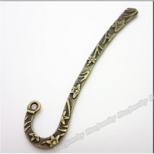 Wholesale 25 pcs Vintage Charms Flower Bookmark Pendant Antique bronze Fit Bracelets Necklace DIY Metal Jewelry Making