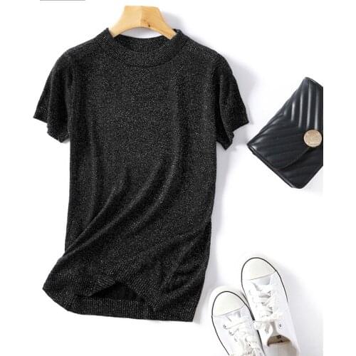 Autumn Winter Women Bright Line Sexy Slim Bottoming Shirt Sweater 2020 Elegant Pullover Jumper Top Femme Knitting Bottom Shirt