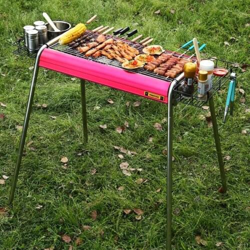 Barbecue Rack Stainless Steel Bbq Grill Thickening Portable Foldable Barbecue Grilled Yakitori Grill Easy To Install