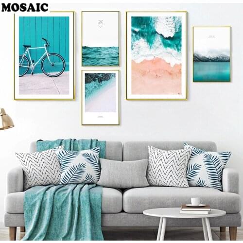 Full diamond painting Blue Ocean Snow Mountain Seascape 5D DIY Cross Stitch Pictures square Rhinestones Diamond Embroidery Decor