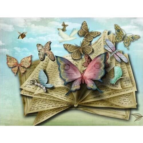 Full Square Diamond painting Round stone butterfly mosaic 5d Embroidery cross stitch Home decoration picture of rhinestone art