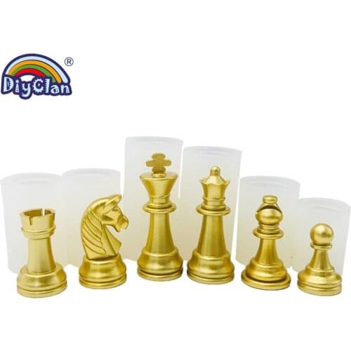 Dropship Handmade Games Epoxy Resin Mold Chess Board Chess Piece Silicone Mold DIY Crafts Making Tools Multifunctional Ches Mold