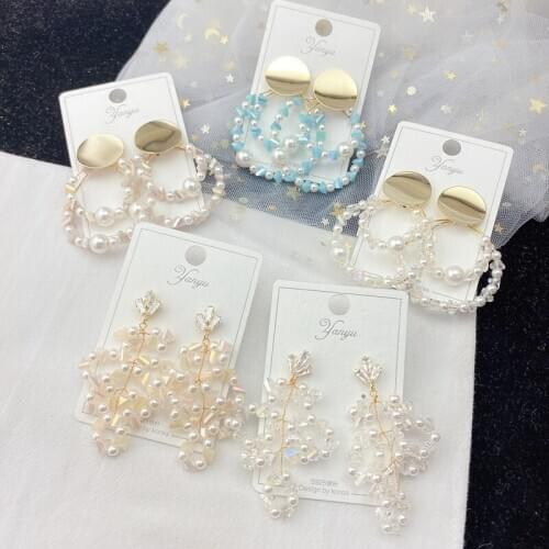 Hand woven Earrings popular temperament simple fashion personality net red same style new fashion net red with fashion