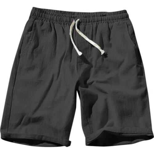 New Mens Summer Shorts Men Cotton Casual Linen Solid Color Lace Up Short Pants Fashion Mens Comfortable Shorts