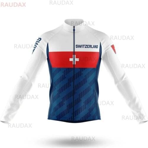 Switzerland Cycling Clothing Team Men Long Sleeve Cycling Jersey Summer Anti-UV Outdoor Riding Bicycle Clothing
