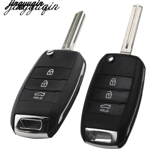 Jingyuqin 20pcs/lot For Hyundai KIA K3 Sorento Carens K5 Flip Folding Remote Key Case Fob Keyless Entry Key Shell Fob Case