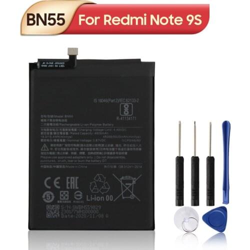 Original XIAOMI BN55 Replacement Battery For Xiaomi Note 9S Note9S Phone Batteries 5020mAh