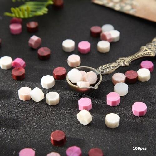 Vintage Octagon Sealing Wax Grain Pills Granules Beads 100Pcs Retro Stamping Envelopes Customs for Wedding Parties