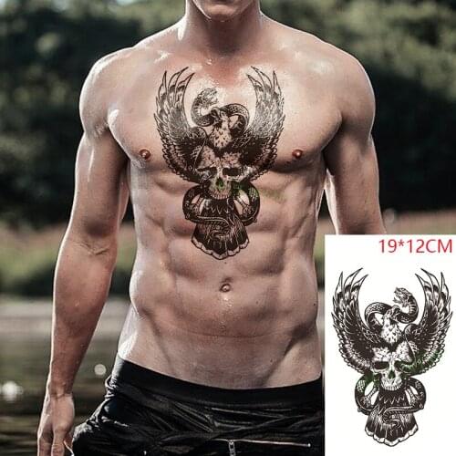 Waterproof Temporary Tattoo Stickers Skull Eagle Snake Animal Fake Tatto Flash Tatoo Body Art for Women Men