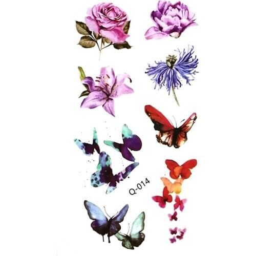 Temporary Tattoo Sticker Flowers Type Fake Tattoos Hand Face Foot Arm Body Art For Men Women 30pcs
