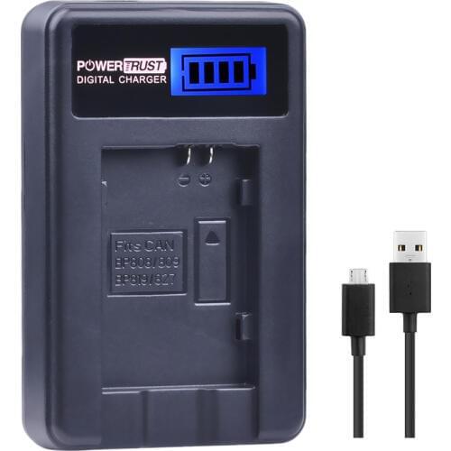 PowerTrust 1Pcs BP-828 BP 828 BP828 BP-808 LCD USB Battery Charger for Canon VIXIA GX10 HFS30 HF20 HG20 G30 G40 XA20 XA25 HFM300
