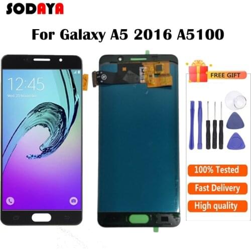 LCD For Samsung Galaxy A5 2016 A510 A510F A510M A510FD A5100 LCD Display With Touch Screen Digitizer Assembly Free hipping