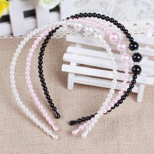 1 PC Princess Pearl Bezel with Rhinestone Hairbands Elegant Girls Pearl Headbands Hair Pins Hair Accessories Women Headwear