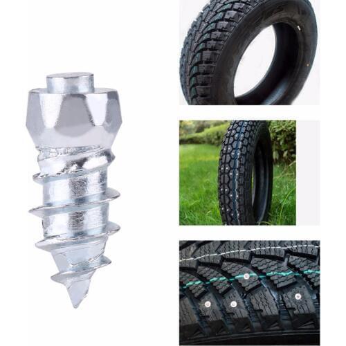 100pcs Steel Wheel Tyre Stud Screws Snow Tire Spikes 15mm/0.59" for Car Auto SUV ATV Snow Nail Anti-Slip Screws