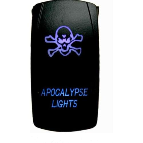 12-24V Car APOCALYPSE LIGHTS 12V 20A Toggle Rocker Switch Blue LED Light 5Pin ON OFF