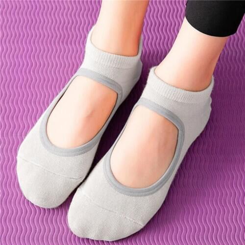 2021 Full Winter Cotton Motion Socks Circle Head Non-slip Reveal Back Socks Woman Socks Solid Color Woman Socks