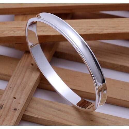 925 jewelry silver plated jewelry bangle fine fashion ellipse bracelet bangle top quality wholesale and retail SMTB026