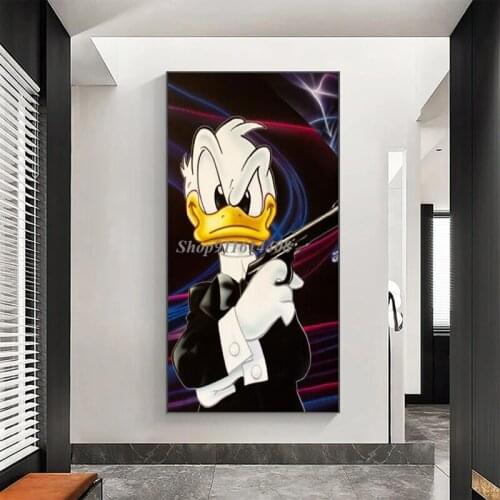 Abstract Painting Disney Donald Duck Cartoon Anime Posters Home Decor Canvas Painting Print Wall Art Pictures for Kids Room Wall