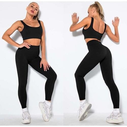 Seamless Yoga Set Women Workouts Sportswear Gym Clothing Fitness suits High Waist Leggings+ Bra Sports Suits clothes for womens