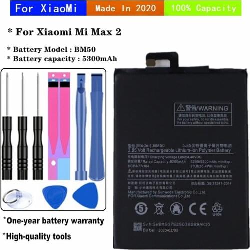 BM50 Battery 5300 mAh for Xiaomi Max 2 Mi Max2 High Quality Phone Replacement Batteries With Tools