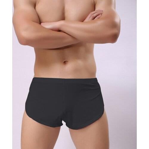 Hot Sale Mens Underwear Boxer Shorts Summer Mens Boxers Lce Transparent Low Waist Sexy Panties Gay Seamless Silkly Underwear