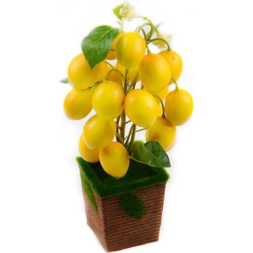 Artificial Lemon Potted Tree Bonsai Accessories Vegetable Plants Kitchen Toys For Wedding Home Party Decoration fake fruit