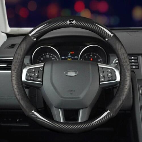 Car Carbon Fiber Steering Wheel Cover 38cm for Land Rover All Models Range Rover Defende Auto Interior Accessories Car styling