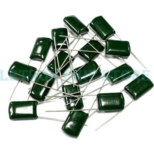 50pcs Polyester film capacitor 100V 1nF 1.5nF 2.2nF 100nF 2A471J 2A102J 2A152J 2A222J 2A392J 2A332J 2A472J 2A103J 2A473J 2A104J