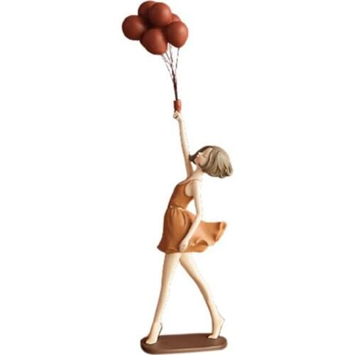 Creative Balloon Girl Decoration for Home Figure Sculpture Statue Bedroom Desk Ornaments Craft Christmas Gift