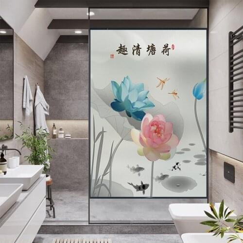 Kitchen Glass Sliding Door Window Sticker Translucent Opaque Toilet Toilet Shading Electrostatic Frosted Film Bedroom