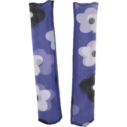 Summer Flowers Socks Mesh Pinting Female Spandex Blue Casual Sweet Thin Sock General Warm Elegant Breathable Soft Western