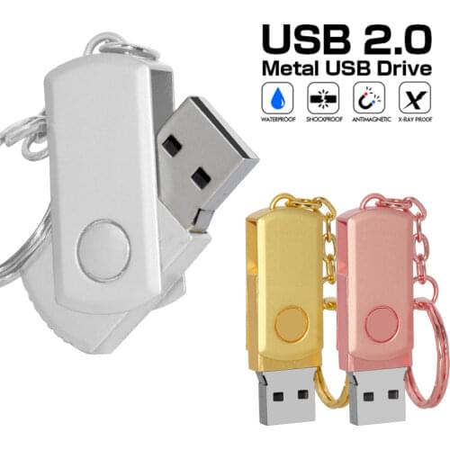 Metal High Speed Pen Drive 128GB 64GB Waterproof USB Flash Drives 4GB 8GB 16GB PenDrive 32GB Usb 2.0 Memory flash U disk Stick
