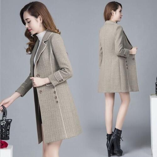 Big Size Woolen Coat Women Clothing 2021 New Woolen Women Coat Long Slim Thickening Warm Coats Female Jackets Spring And Autumn