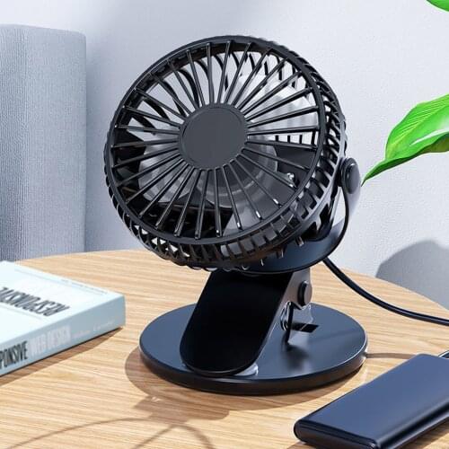 Desktop Fan USB Clip-on Type Cooling Fan with 3 Speed Portable Rechargeable Tabletop Cooling Device 2021