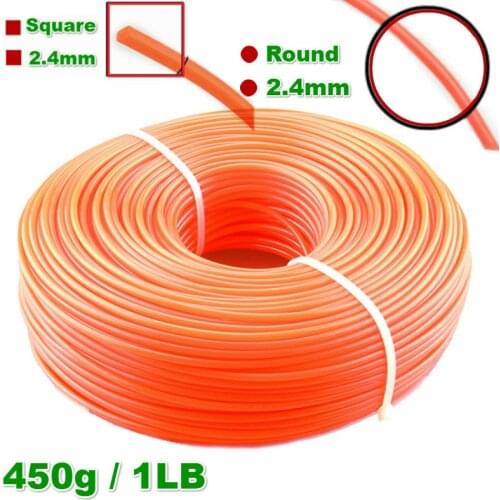 New 2.4mm 1LB Grass Trimmer Line Strimmer Brushcutter Nylon Rope Cord Line Long Round/Square About 80M Roll Replacement