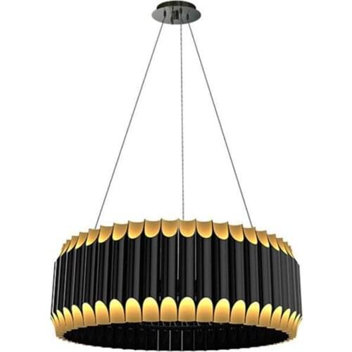 Pendant Lights Nordic Aluminum Cylinder LED Pendant Lamps Black Silver Pendant lights Living Room Study Decor Lamp Fixture F045