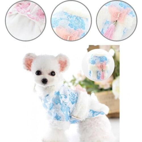 Skin-friendly Durable Cute Pet Jacket Costume Soft Texture Pet Hanfu Clothes Chinese Style for Outdoor