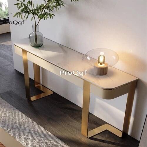 Prodgf 1Pcs A Set Stainless Steel Marble Corner Console Table