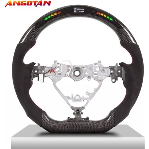 Steering Wheel Fit For Toyoda CROWN KLUGER Carbon Fiber LED Itlay Alcantara Steering Wheel