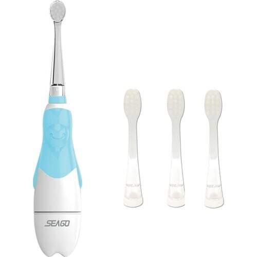SEAGO Sonic Electric Toothbrush For 0-3 year Infant Baby Children Battery Automatic Teeth brush Waterpro of White LED Light Gift