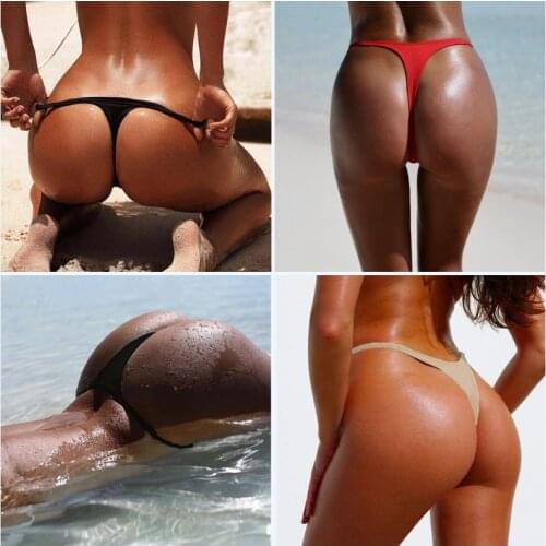 2020sexy Biquini Thong Bottom High Cut Mini Micro Thong Bikini Bottom Brief Women Swimwear Female Bather Tanga Panties Underwear