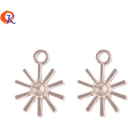 Cordial Design 200Pcs 14*18MM Jewelry Findings Component/Charms/DIY Making/Flower Shape/Rhodium/Hand Made/Earrings Accessories